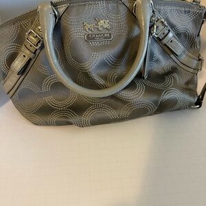 Coach Metallic Gray Satchel